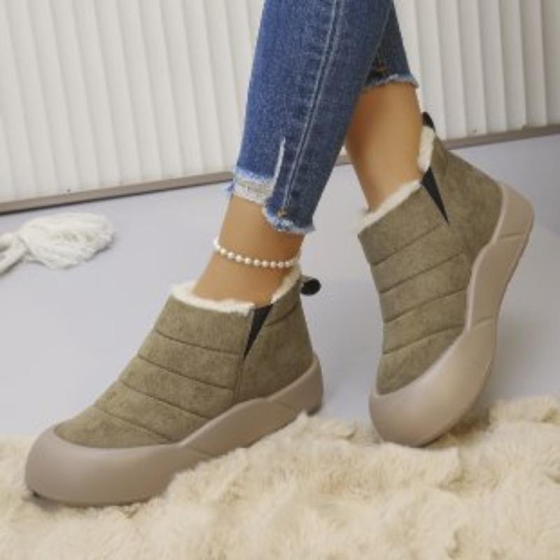 Women's padded plus size winter warm snow boots padded lining waterproof ankle boots non-slip outdoor hiking mountaineering sports boots