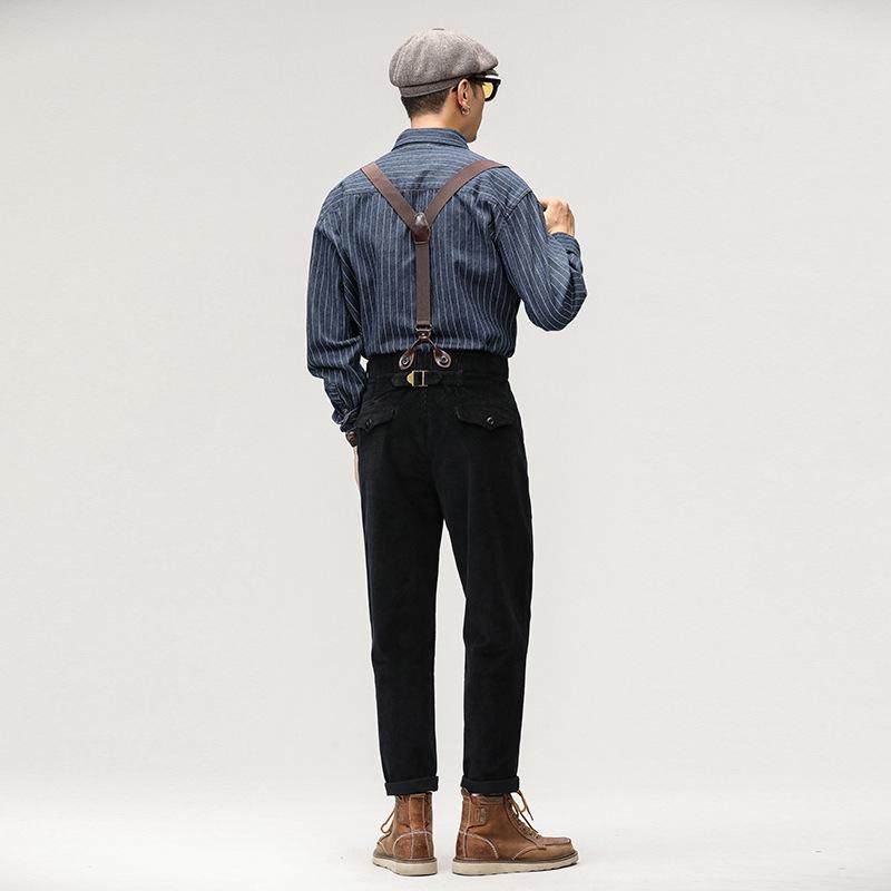 "Męskie spodnie sportowe w stylu retro punkowym - kombinezon w stylu brytyjskim"