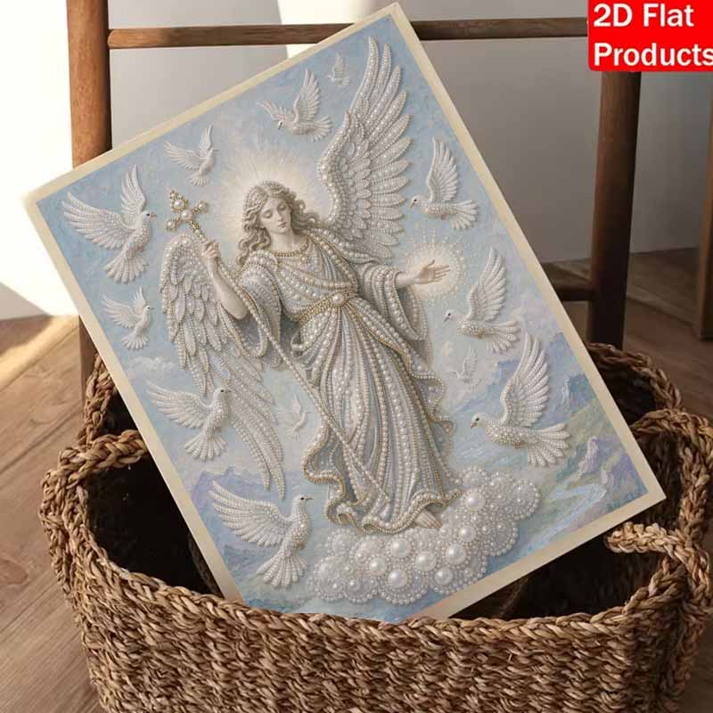 DIY Pearl and Diamond Painting Kit for Adult Beginners Angel and Doves Home Wall Decoration and Handmade Gifts