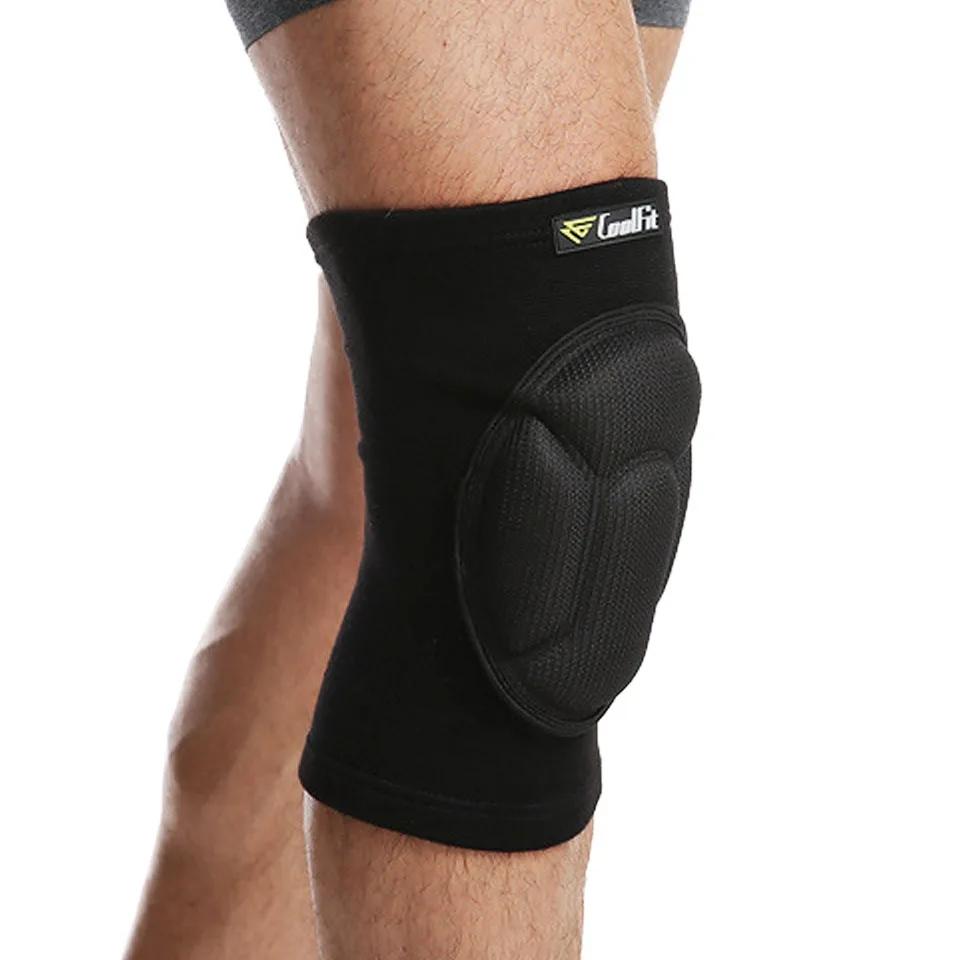 Loogdeel 1Pair Protective Knee Pads Football Volleyball Extreme Sports Kneepad Thick Sponge Anti-Slip Collision Avoidance Brace