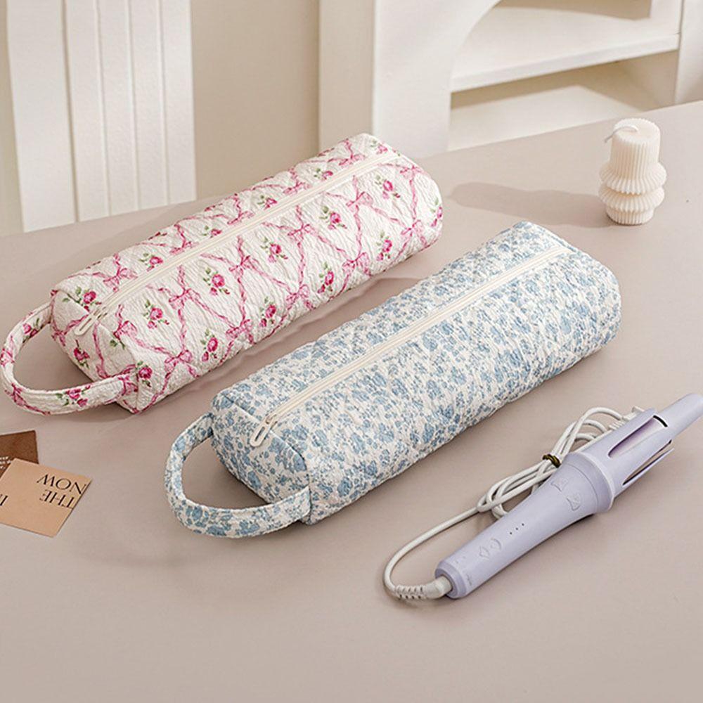 Soft Quilting Cotton Hair Dryer Storage Bag Large Capacity Dustproof Carrying Case with Handle Curler Storage Bags