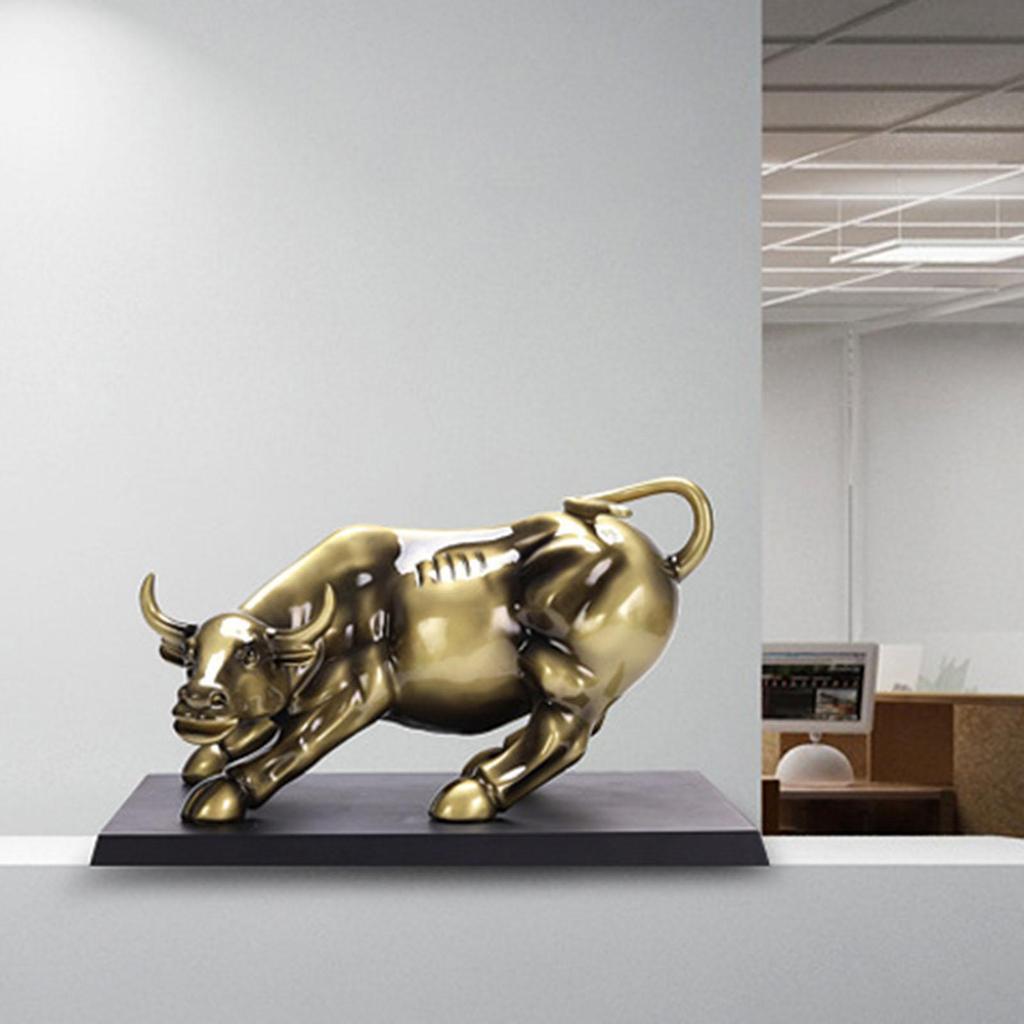 Bull Sculpture Modern with Base for Office Decoration Home Decor Room 40cmx23cmx26cm