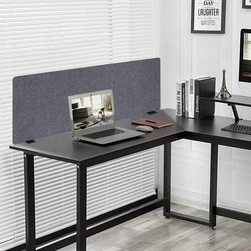Modern Grey Table Mounted Office Partition Desk Divider, Privacy Panel Screen for Workspace, Study and Meetings 59.1x23.8x1 Inch