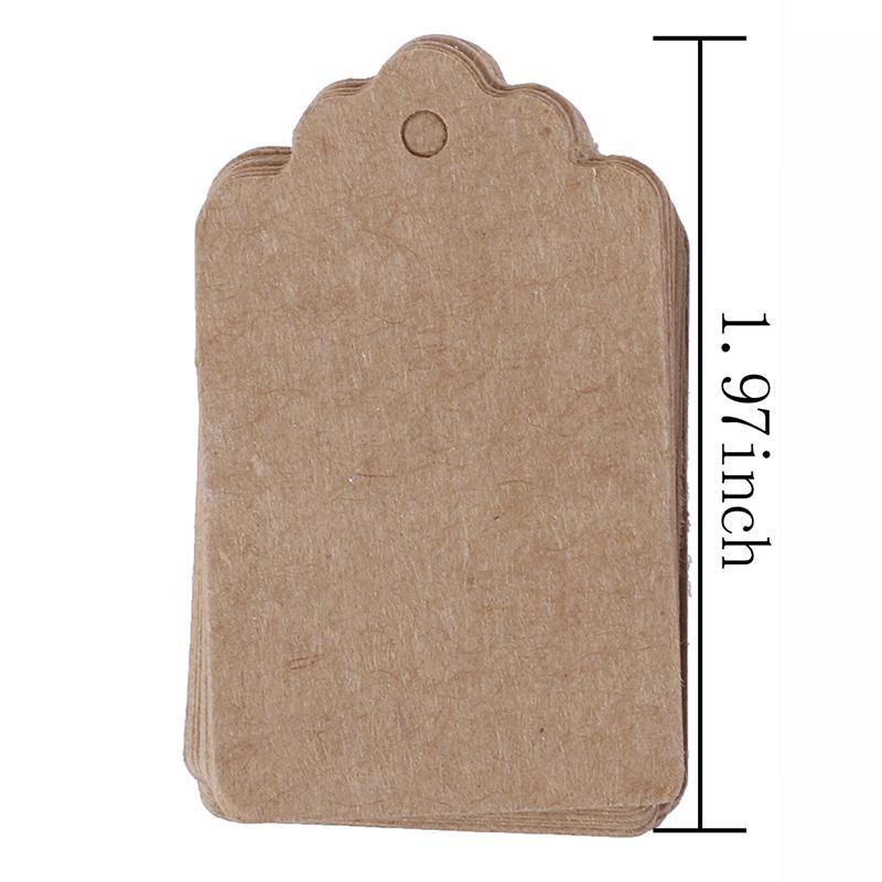 100 Pcs Kraft Paper Label Price Wedding Party Gift Card Packaging Labels