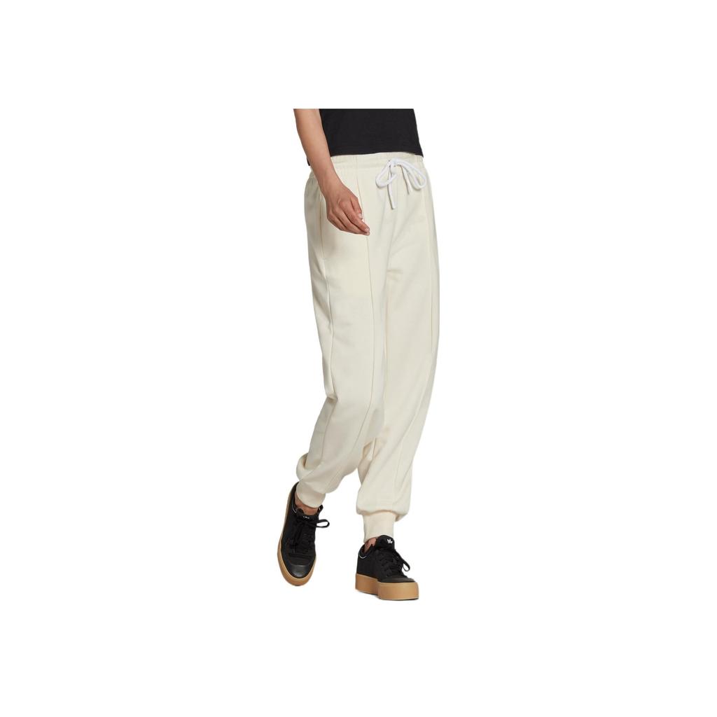 Adidas Logo Print Drawstring Elastic Waist Cuffed Sports Pants Women Bottoms White HA0957