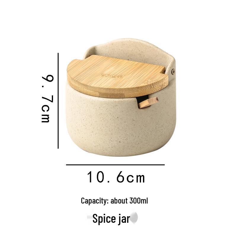 Japanese Retro Ceramic Spice Jar Set for Kitchen and Restaurant Storage
