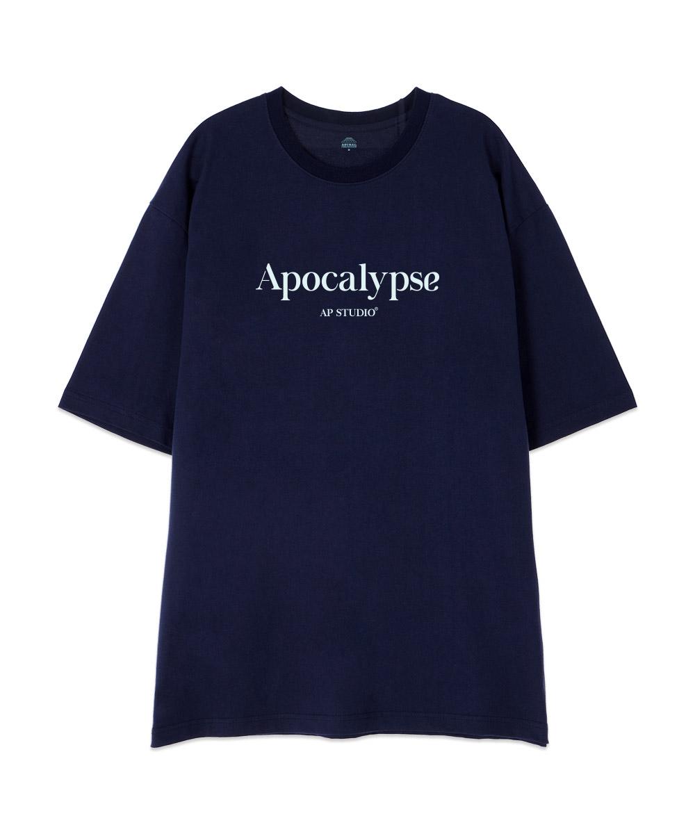 Astral Projection [Oversized] Apocalypse 13-Count Cotton Round Neck Short Sleeve T-Shirt_Navy L
