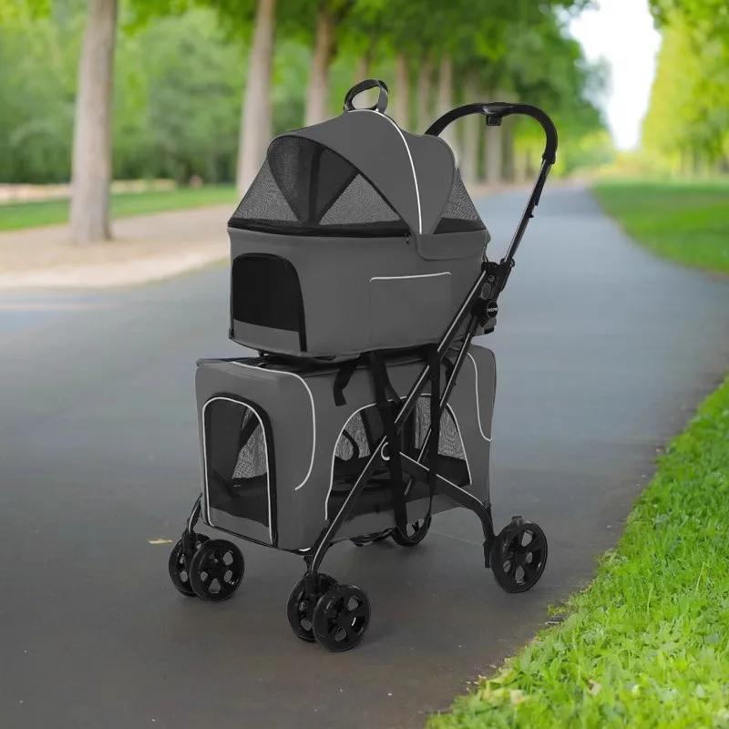 Dog Stroller Handbags Cat Backpack Puppy Strollers Shoulder Bag Folding Carrier Cats Transporter Pets Accessories Travel Product