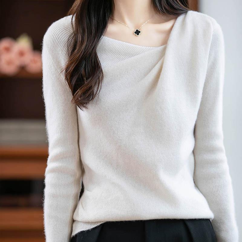 

Женский свитер 100% шерсть MODERN NEW SAGA Вязаный пуловер Толстые зимние джемперы Женские вязаные топы S белый