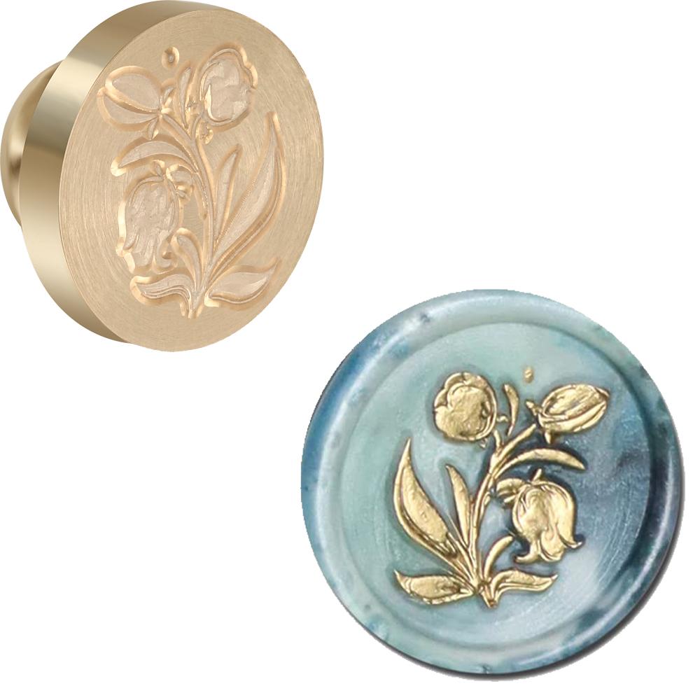 

Plants and flowers Series Wax Seal Stamp Ginkgo Tulip Chrysanthemum pattern Sealing Wax Stamp 25mm Removable Brass Head for Enve