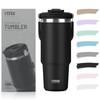TYESO Tumbler Straw 1200ml Water Bottle Cold Retention Large Capacity Stainless Steel Lid Spill-proof Portable Handle Vacuum Insulated Double Wall KT
