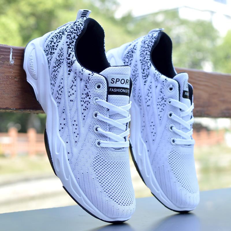 Cotton shoes new cotton thermal insulation fly-woven mesh sneakers student platform running shoes soft-soled mesh shoes