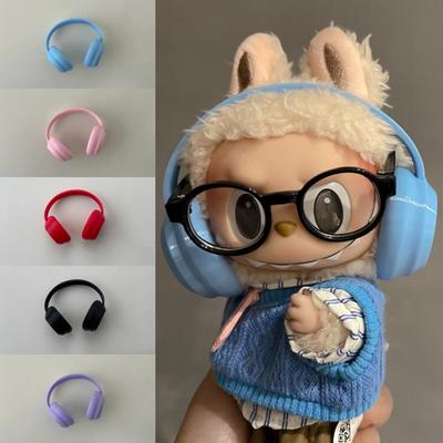 Labubu Zubehör 17cm Labubu Mode Kopfhörer Zubehör 10cm Baumwollpuppe Kopfhörer Macaron Farbe Puppen Kopfhörer