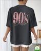 Vintage Crew Neck T-shirt with Number & Letter Print