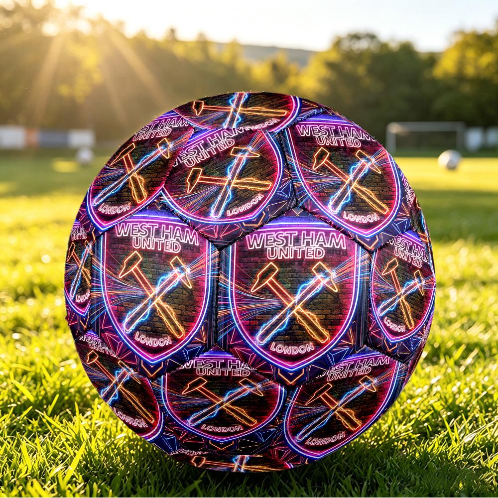 West Ham United FootballPrinted Size 5 Soccer Bootball, Anti Slip Adult Match Football Souvenir for Football Fans