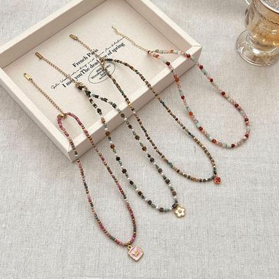 Collana di Perline in Pietra Naturale per Donna - Lussuoso Girocollo Catena Clavicola 2025