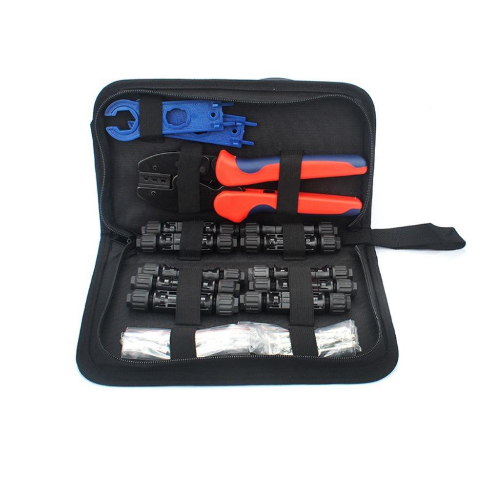 

6 Pairs Connectors Solar Crimper Tool Kit 2546B Crimping Pliers Durable Solar Panel Cable Assembly Professional Installation