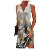 Women's Casual Dress Tank Dress Floral Button Print V Neck  Dress Active Fashion Outdoor Street Sleeveless Loose Fit Summer