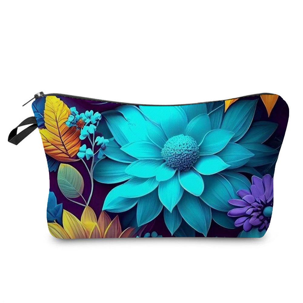 Women Flower Print Cosmetic Bag Toiletries Organize Travel Storage Case  6394 CLE