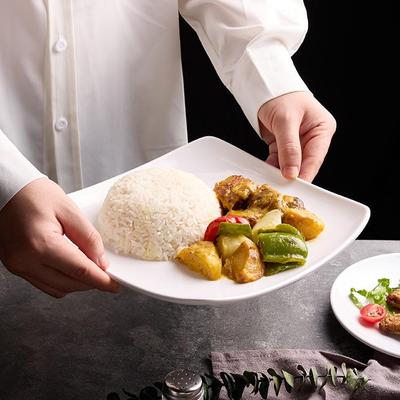 Melamine Imitation Porcelain Fast Food Plate - Durable, Anti-Fall Tableware for Restaurants and Hotels.