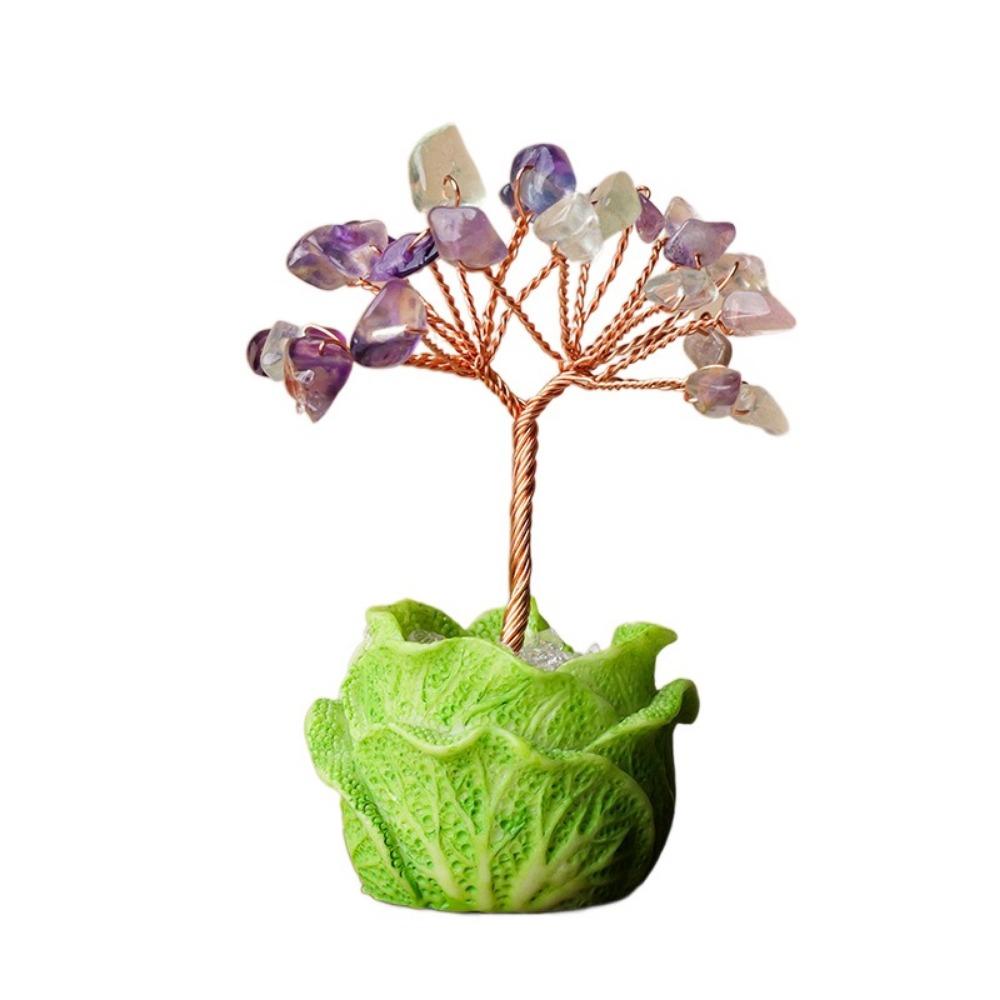 

Copper Wire Natural Crystal Tree Creative Lucky Tree Ornament Crystal Decorative Trees Desktop Style 6