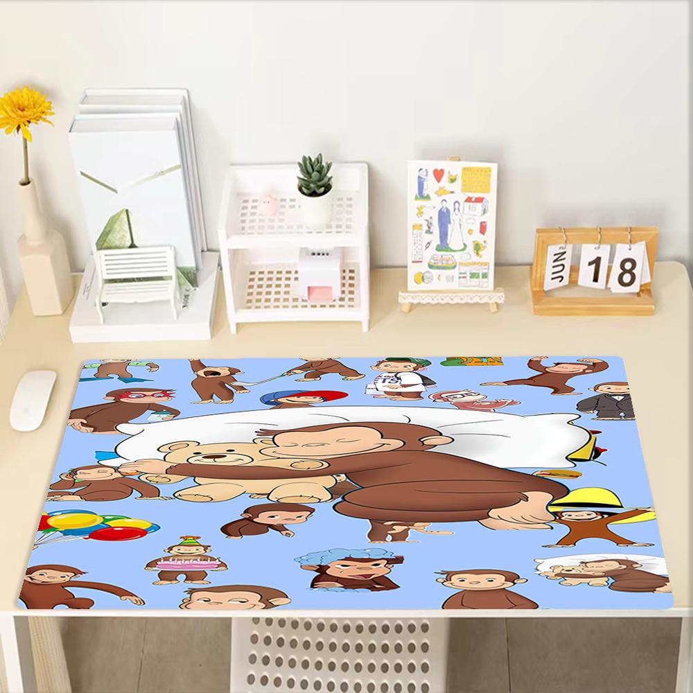 Curious George Theme Mouse Pad, Non Slip Rubber Base, Multifunctional Office & Home Decor, Perfect for Workspace Personalization.