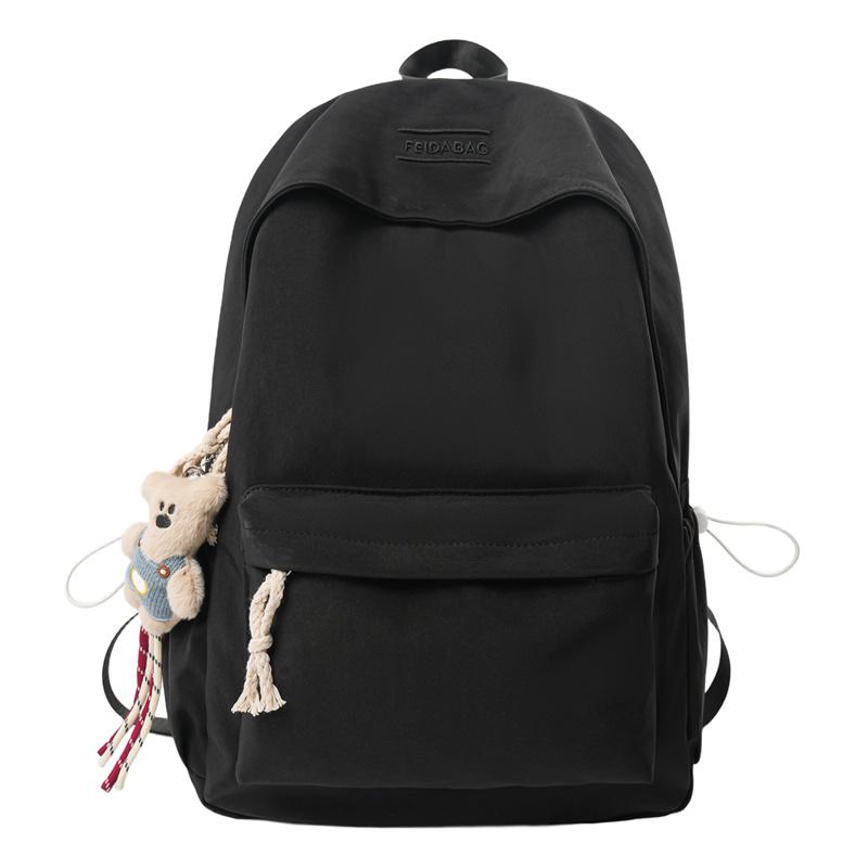 

Студенческий школьный женский однотонный рюкзак Small чёрный