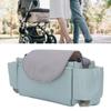 Baby Stroller Hanging Bag Waterproof Stroller Organizer Bag Nylon Baby Travel Bag for Baby Cot Door Handle Mist Green