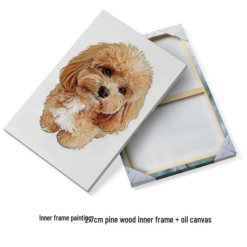 Custom Decorative Cute Dog Teddy Frameless Wall Painting for Living Room or Bedroom
