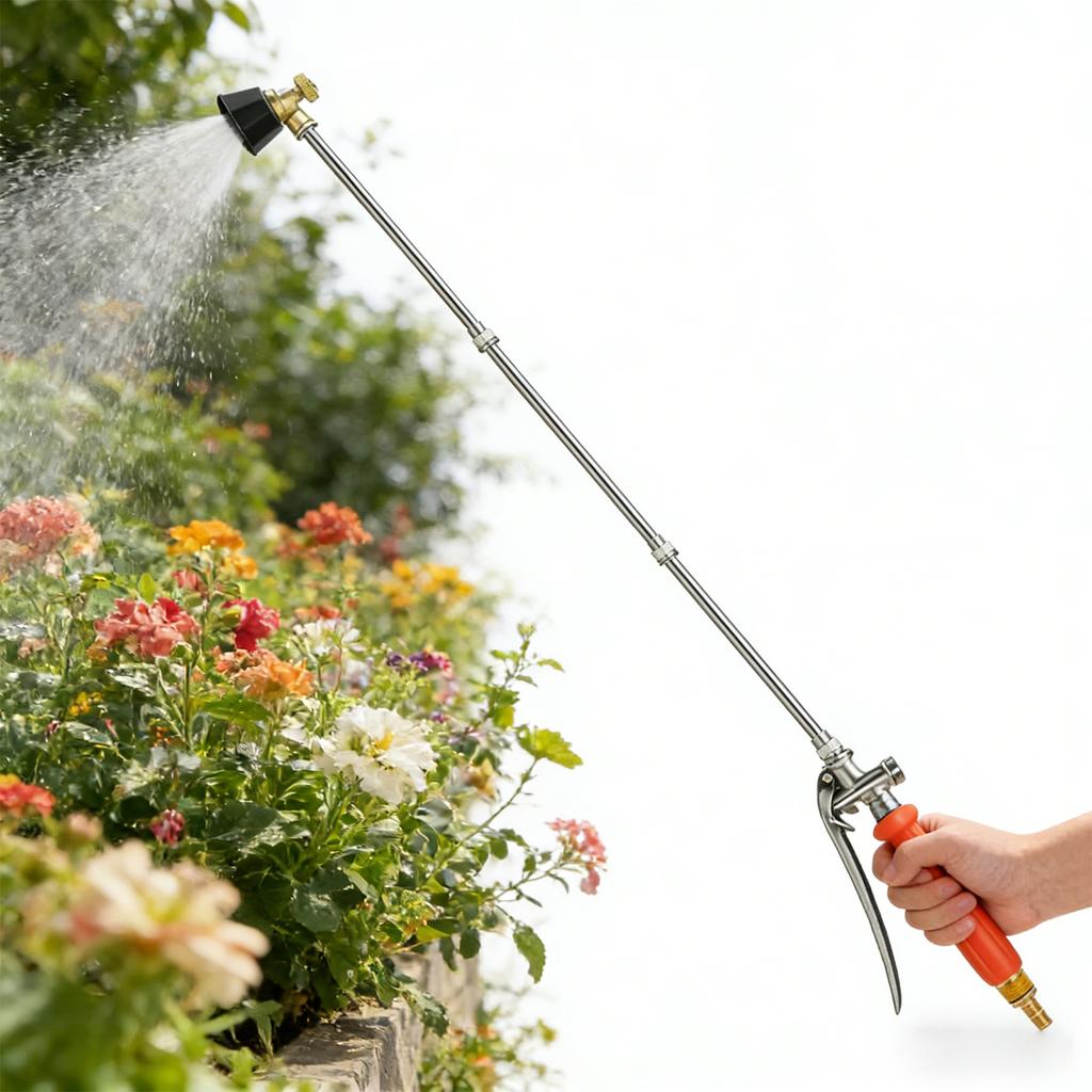 57.48 Inch Metal Replacement Sprayer Wand 2 Hose Clamps Pump Spray Wand Adjustable Telescopic Watering Tool with Copper Nozzle