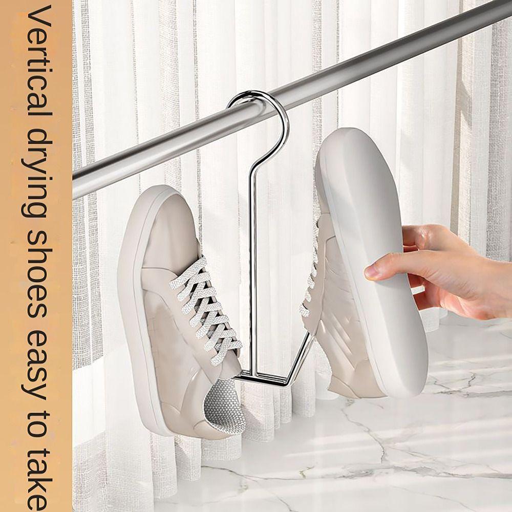 2pcs Non-slip Shoe Drying Rack Thickened Hanger Hook Innovative Shoes Holder  for Balcony