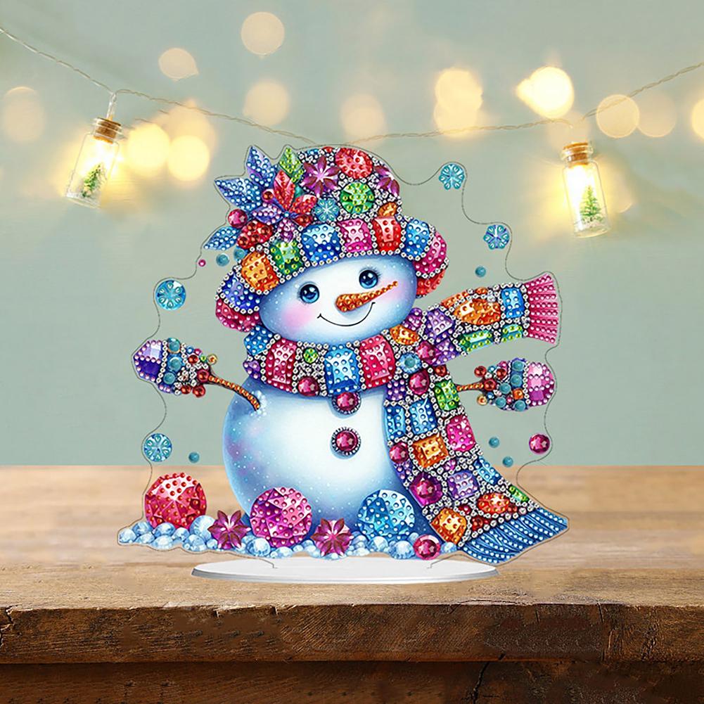 Acrylic Special Shape Christmas Santa Claus Diamond Painting Tabletop Ornaments Kit Desktop Diamond Art Kits Bedroom Table Decor