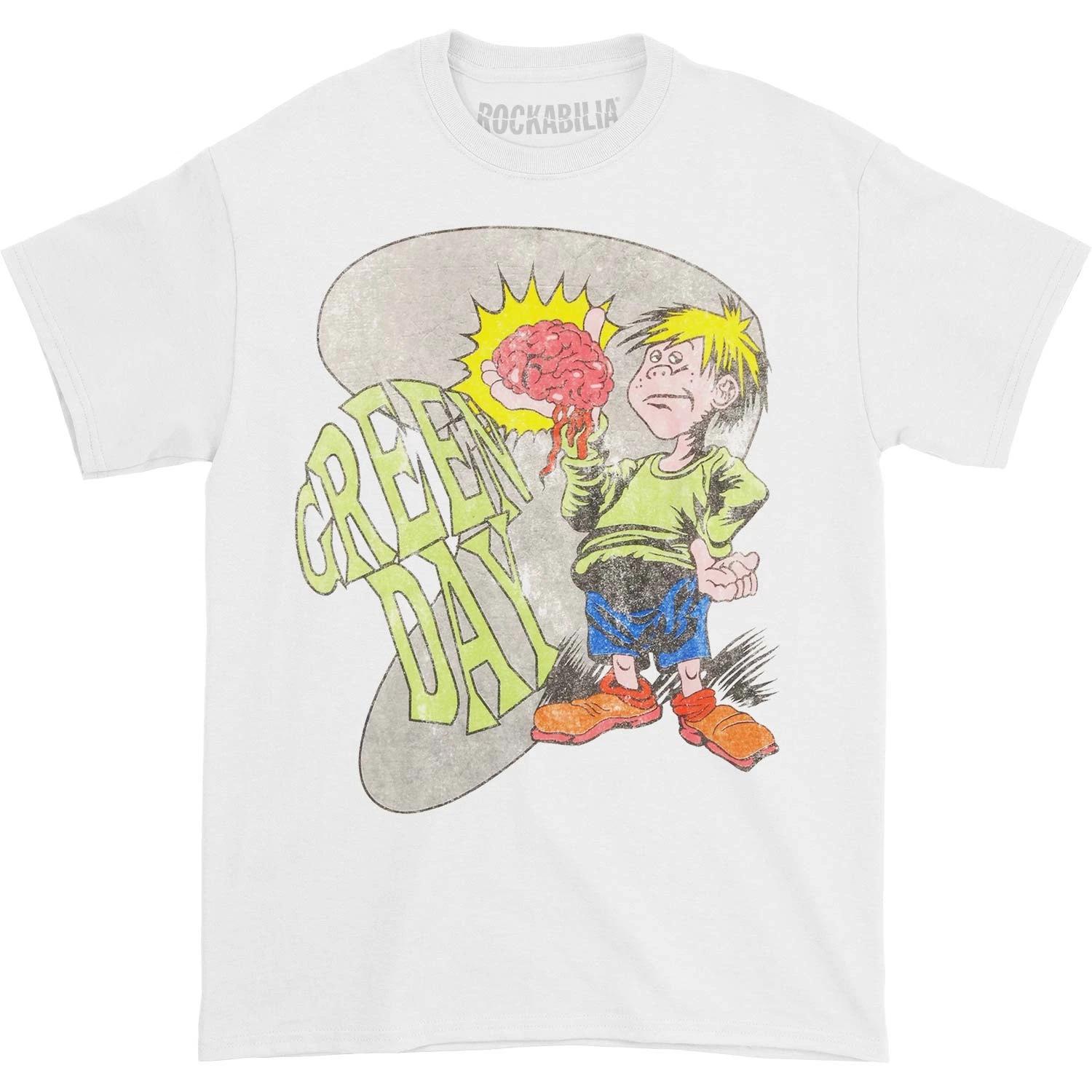 Men s Green Day Brain Boy Tee (White) T-shirt X-Large White XXL