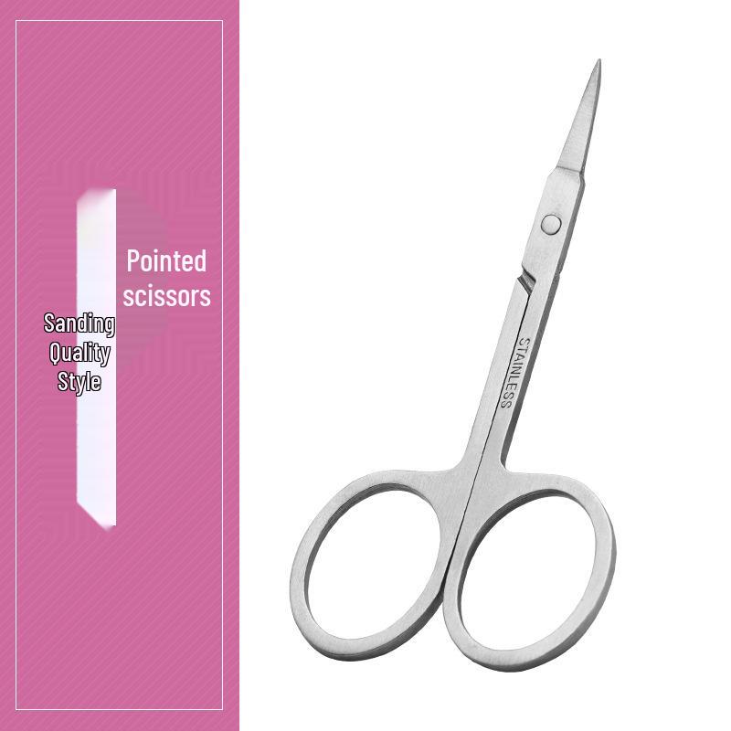 Stainless Steel Eyebrow, Nose, and Beauty Scissors with Round, Curved, and Pointed Heads