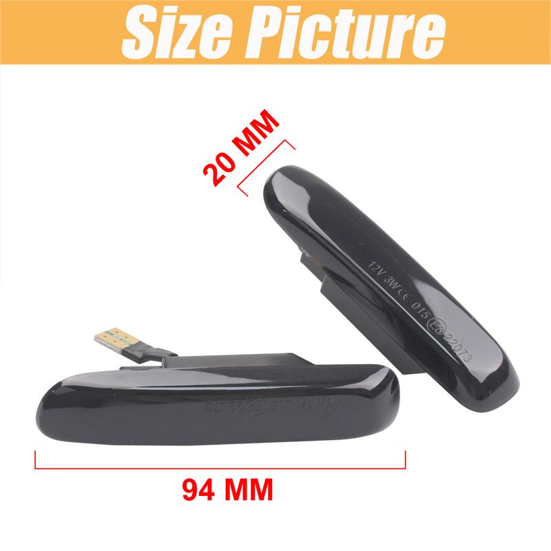 2PCS Side Marker Flowing Dynamic Blinker LED Turn Signal Light For BMW E46 3 Series Limo Coupe Compact Cabriolet Touring