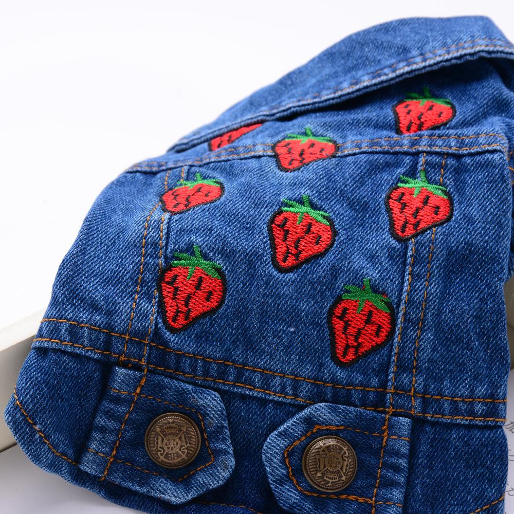 Pet cat puppy dog clothes spring and autumn vest than bear pomeranian teddy princess denim vest jacket winter