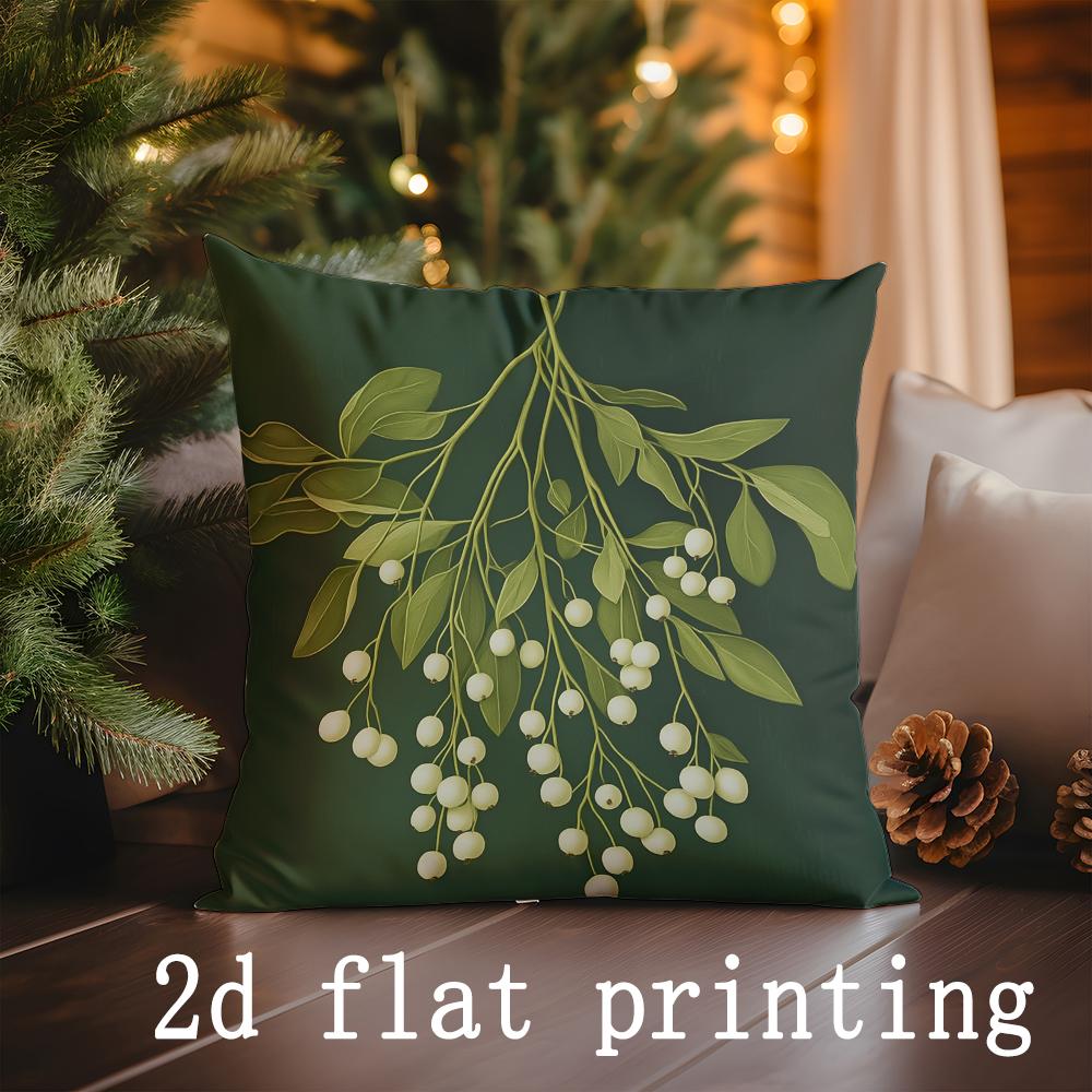 Home Decor Christmas Gnomes and Pine Tree Pillow Covers Pattern Cushion Cover Suitable for Sofa Bedroom Car Pillow Cover