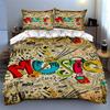 Colorful, musical, doodled. Bedding Duvet cover sets Duvet covers Pillowcases gifts (1 * Duvet Cover 2 * Pillowcases, without duvet insert)