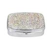 Tragbarer Diamantenbesetzter Pillendose Kristall Diamant mit 2 Fächern Pillendose Bling Pillen Organizer Reise