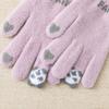 Women's Winter Gloves - Cute Fleece-Lined Warm Touchscreen Cycling Gloves with Five Fingers