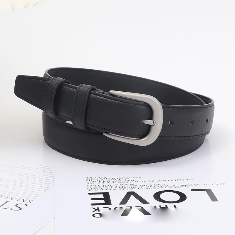 Slim Belt Womens Black Minimalist Accessory Vintage Versatile Fashion 105cm