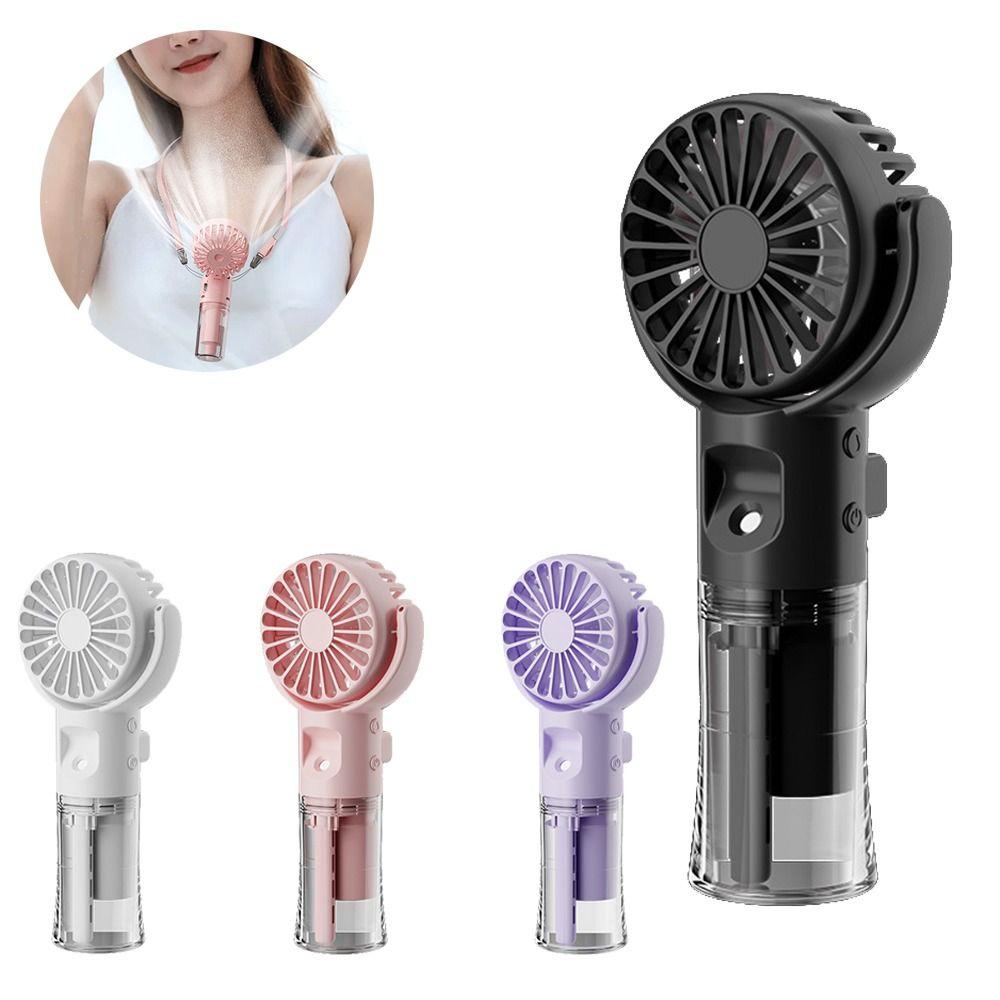 USB Rechargeable Mini Handheld Fan Water Mist Mini Fold Fan Spray Fan with Humidifier Travel Use