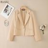ZANZEA Women Casual Turn Down Collar Long Sleeve Classic Blazer