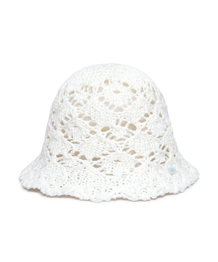 LEE Solid Cotton Lace Knit Hat Ivory