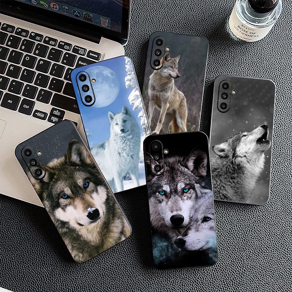 Casing Phone Cover for Samsung Galaxy S22 S21 S20 FE Ultra Plus A07 A17 A15 A16 A25 A57 A37 Case  Animal Stalking Wolf Art