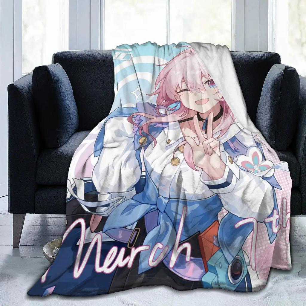 Anime Honkai Star Rail Acheron All Season Fleece Blanket Throw Ultra Soft Flannel Blanket Digital Printed Premium Fluffy Fleece