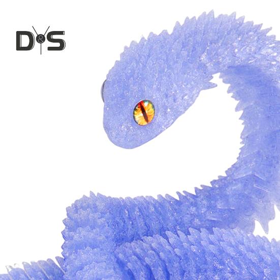 30cm/40cm/60cm 3D Printed Snake Ornament Movable Joints Bedside Table Snake Figurine Prank Toy Desk Decor