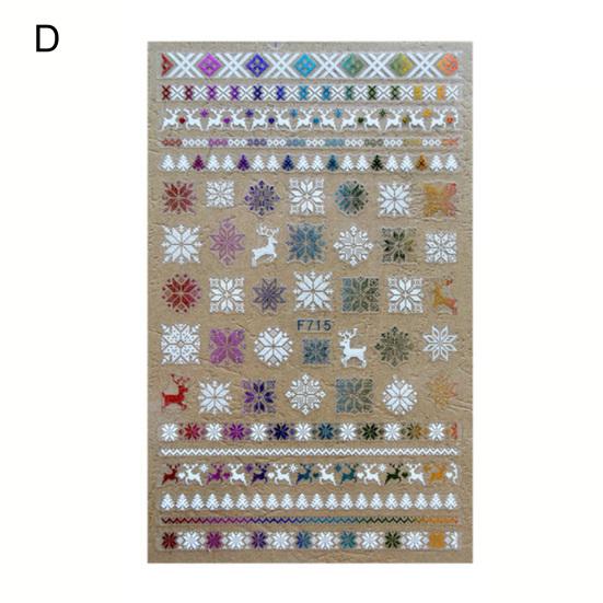 Manicure Art Stickers Decorative Vivid Paper Nail Decals Christmas Gifts Nail Art Decals Glitter Foil Decor Manicure Sticker for Women