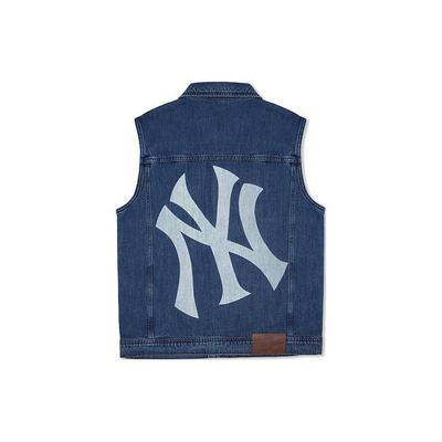 Gilets Yankees de New York Unisexes Indigo Revers Denim Modéré 3AVTB0141-50INS