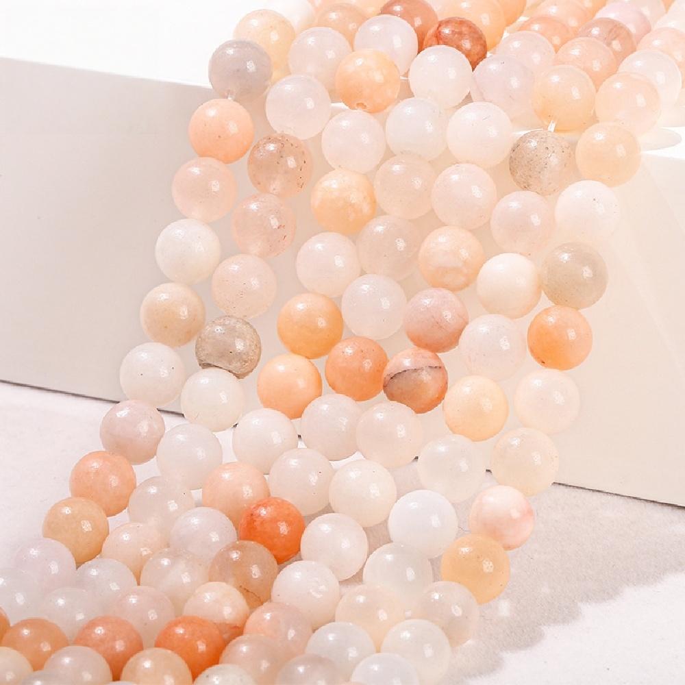 Stone Pink Round Aventurine Natural Beads 15"strand Smooth Loose Spacer Beads 4681012mm For Jewelry Making Diy Bracelets Accessories